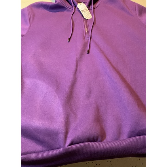 Fashion Clothes Mens Purple Quarter Zip Hoodie Sweatshirt Size Large NWT - Picture 8 of 8